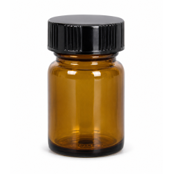 BOTTLE - CLEAR GLASS WITH BRUSH CAP, 1 OZ. PKG OF 12 (EMPTY)