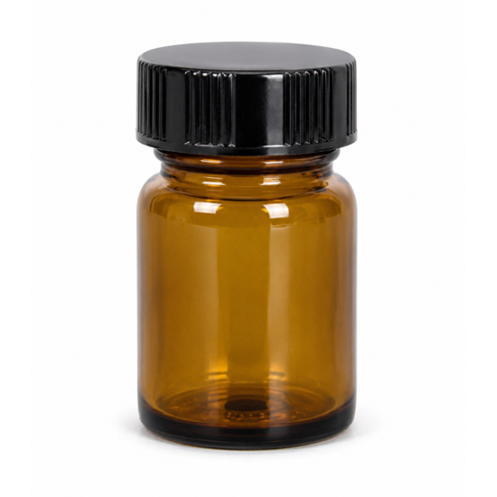 BOTTLE - CLEAR GLASS WITH BRUSH CAP, 1 OZ. PKG OF 12 (EMPTY)