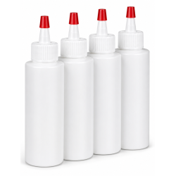 BOTTLE - CONE TOP WITH RED TIP, 2 OZ. PKG OF 4 (EMPTY)