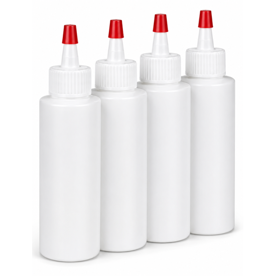BOTTLE - CONE TOP WITH RED TIP, 2 OZ. PKG OF 4 (EMPTY)