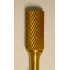 Buffalo Dental Gold Cap Cylinder 1/2" TNT-Coated Dual Cut Regular Carbide Bur w/ 1/4" Shank