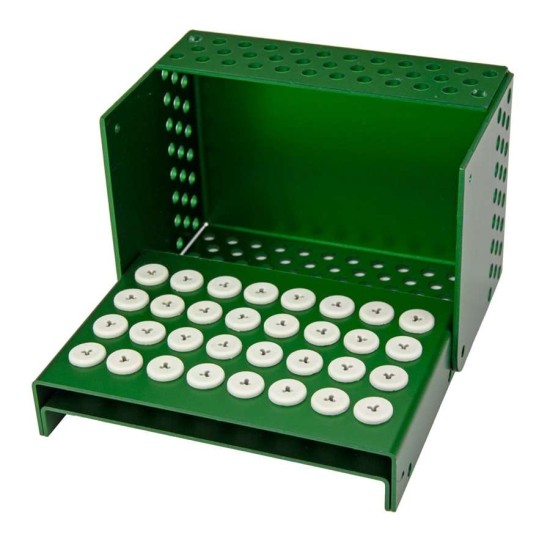 Bur Block, Anodized Aluminum with Grommets, Green, Lasermarked Logo, 32HP Sterilizable