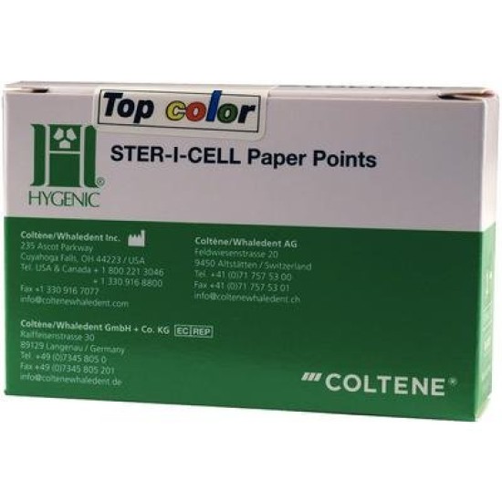 HYGENIC Ster-I-Cell Paper Points Top Color ISO 15, 180 pcs