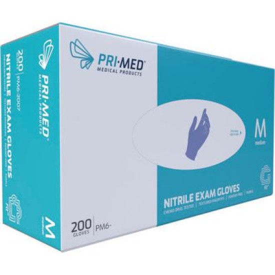 PRIMED® Fit™ Nitrile Exam Gloves – Latex Free, Powder Free, Purple, 200/Pkg - PRI-MED MEDICAL PRODUCTS INC