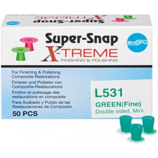 Super-Snap X-Treme Polishing Disc Aluminum Oxide Fine Contra Angle Green 50/Bx