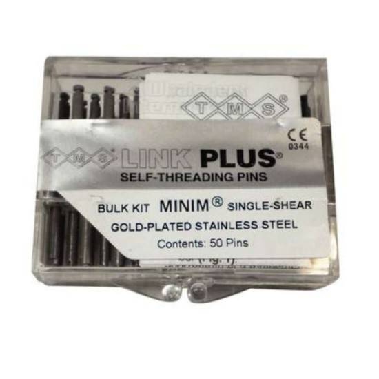 TMS LINK PLUS Bulk Kit, Minim Silver, Gold-Plated Stainless Steel, 2in1, 50 pcs