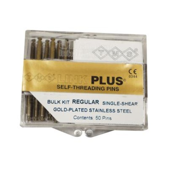 TMS LINK PLUS Bulk Kit, Regular Gold, Gold-Plated Stainless Steel, 50 pcs