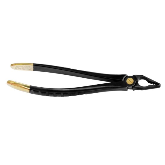 Deep Gripping Atraumatic Extraction Forceps, Upper Premolars- BLACK & GOLD Series