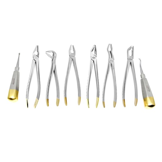 Universal Atraumatic Extraction Forceps + Elevators Set