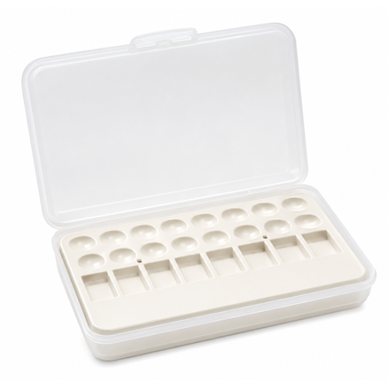 PALETTE, UNVERSAL, 16 WELLS / 7 SLANTS & MIXING AREA w/CASE