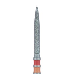 Zirconia Diamond Bur, Long Flame Shape, 1.2mm Fine FG