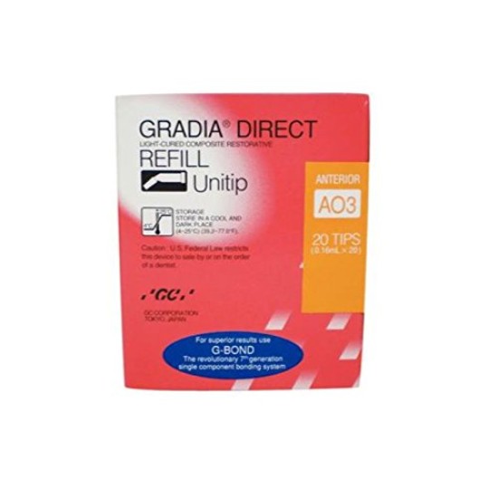 GRADIA DIRECT Light-Cured Composite Restorative - Unitip AO3 (20/pkg)