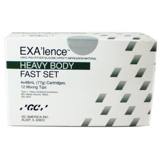 Exalence Heavy Body Fast Set Refill 4x48ml Cartridges & 12 Mixing Tips