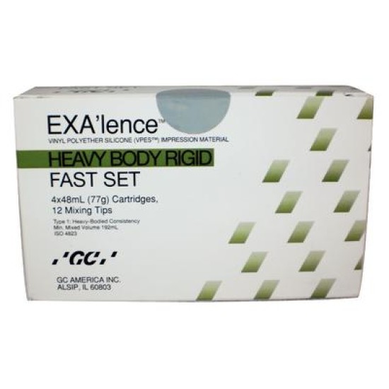 Exalence Heavy Body Rigid Fast Set Refill 4x48ml Cartridges & 12 Mixing Tip