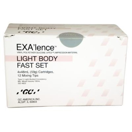 Exalence Light Body Fast Set Refill 4x48ml Cartridges & 12 Mixing Tips (pink)