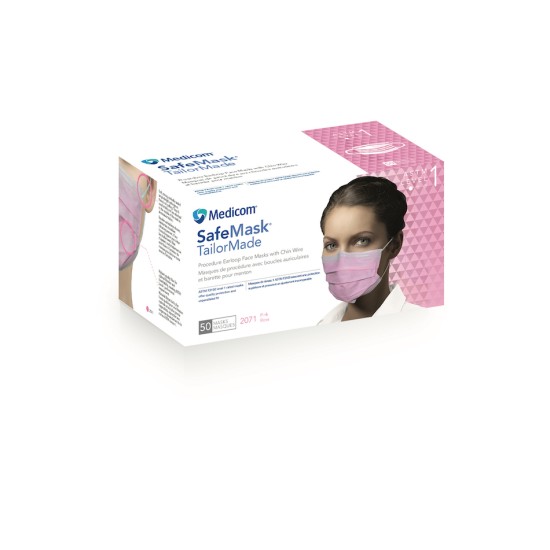 Safe+Mask TailorMd Mask LB Pink Level 1 50/Bx Medicom