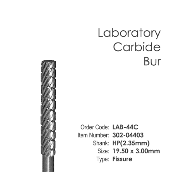 Lab Carbide Bur#44C Fissure - HP Shank