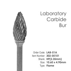 Lab Carbide Burs #51A Flame - HP Shank