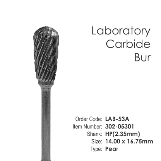 Lab Carbide Bur #53A Pear - HP Shank