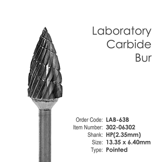 Lab Carbide Bur #63B Pointed - HP Shank