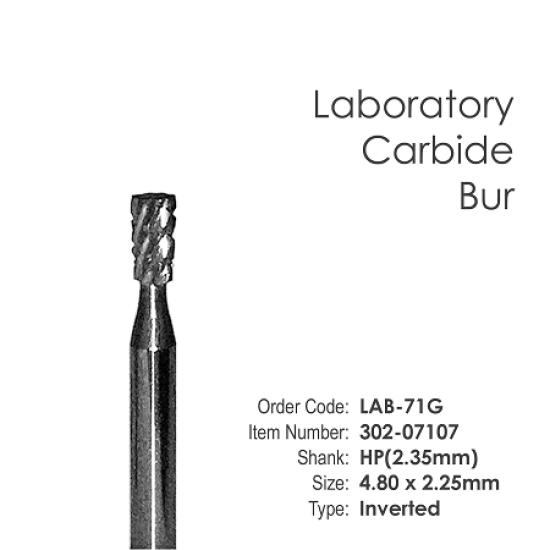 Lab Carbide Bur #71G Inverted - HP Shank