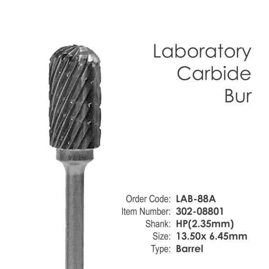 Lab Carbide Bur #88A Barrel - HP Shank