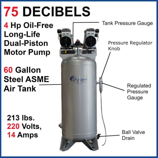 Ultra Quiet & Oil-Free Air Compressor 60040DCAD