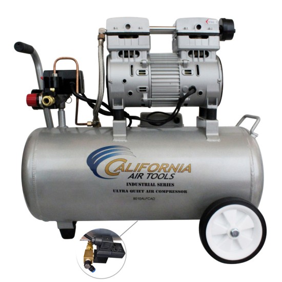 Ultra Quiet, Oil-Free, Lightweight Aluminum Air Compressor with Automatic Drain Valve